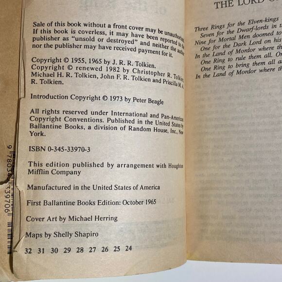 Lot of 8 J.R.R. TOLKIEN Vintage Books Lord of the Rings 1990s 1970s Mixed - Picture 10 of 16